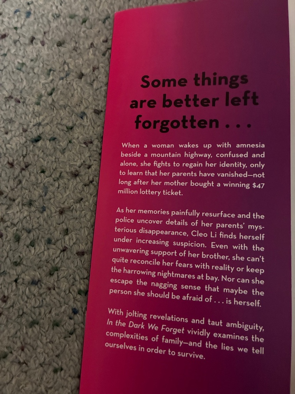 In the Dark We Forget by Sandra SG Wong - Dark Teal & Magenta Paperback - Picture 3 of 4